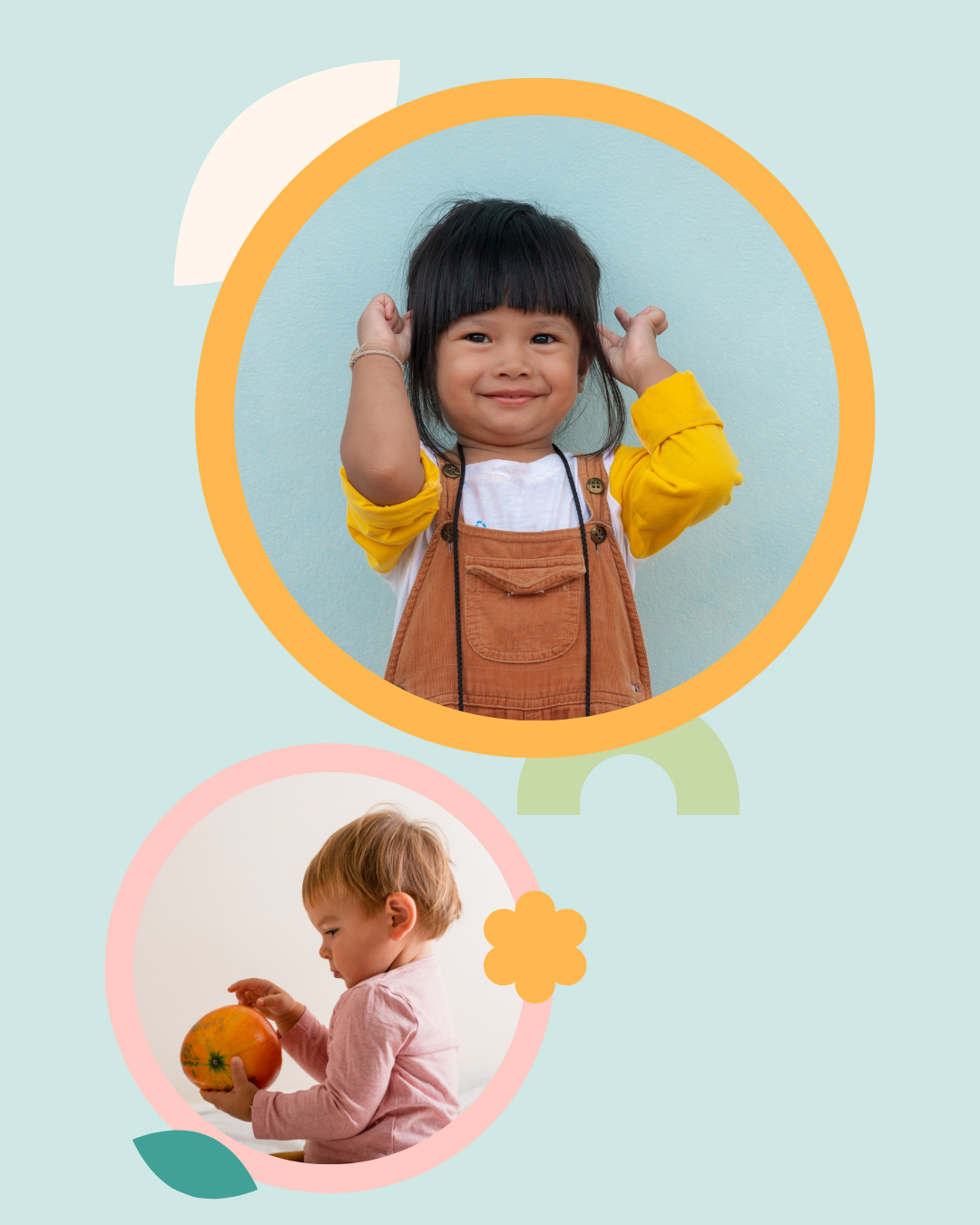 Two toddlers aged 1 to 4, the target age range for the Foundations for Growing Faces oral function masterclass